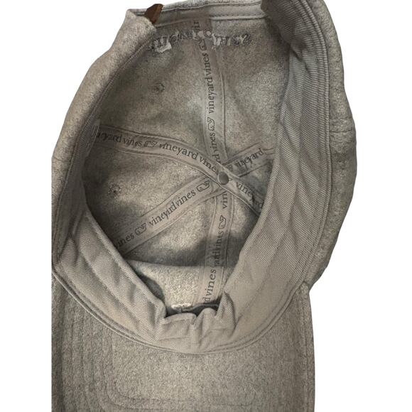 Vineyard Vines Khaki SnapBack Cap Hat Whale Logo Preppy Nautical Wool Blend - Picture 4 of 8